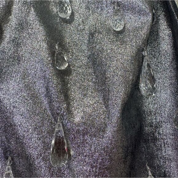 NEW The Wolf Gang Luvia Beaded Halterneck Bouse Silver Large - Picture 5 of 7